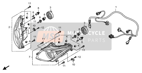 Honda FJS400A 2010 HEADLIGHT for a 2010 Honda FJS400A